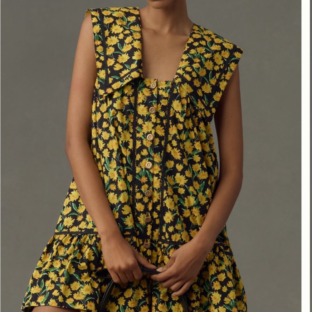 Maeve Collared Poplin Swing Mini Dress